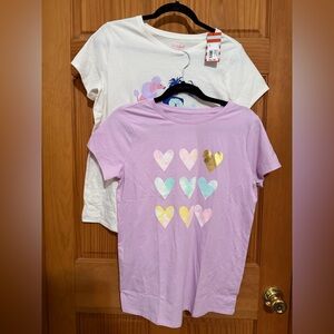 (2)New Girls size 18 Heart Poodle Tshirt